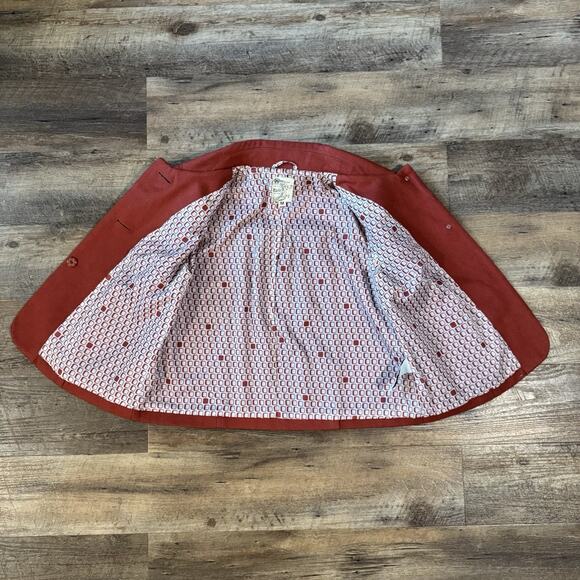 Tulle Orange Wool Button-Up Jacket Lined Short Medium Bows Feminine Preppy READ - Picture 12 of 15